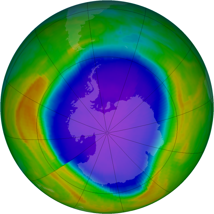Antarctic ozone map for 12 October 1998